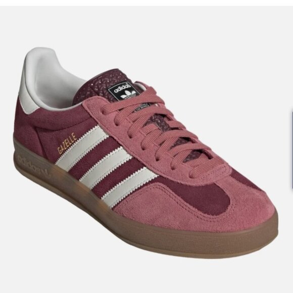NWOT adidas Originals Burgundy & Pink Gazelle Sneakers (Men's 5.5 = Women's 7) - Picture 1 of 8